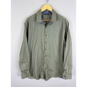 Adidas Adicross Mens‎ XL Long Sleeve Button Up Shirt Olive Green CY4735